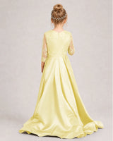 Daffodil Satin A-line Pageant Dress Back View