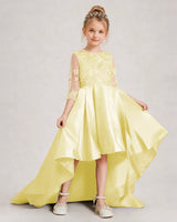 Daffodil Satin A-line Pageant Dress Front View