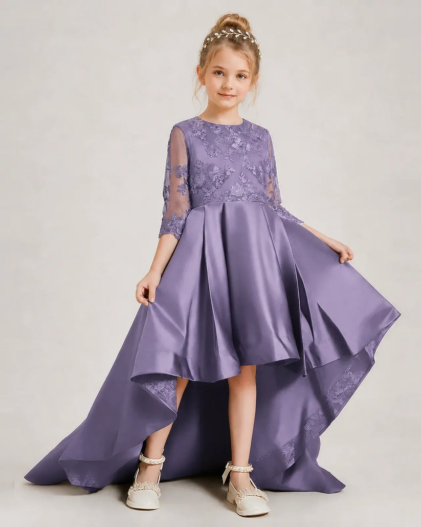 Wisteria Satin A-line Pageant Dress Front View