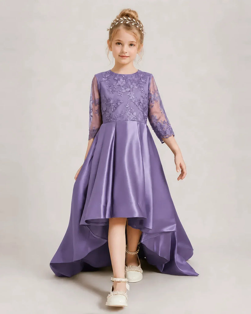 Wisteria Satin A-line Pageant Dress Front View
