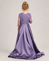 Wisteria Satin A-line Pageant Dress Back View