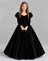 Black Ball Gown Girls Formal Dresses Front