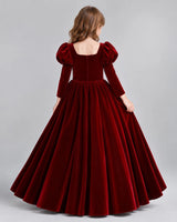 Burgundy Ball Gown Girls Formal Dresses Back [Shared]