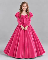 Hot Pink Ball Gown Girls Formal Dresses Front