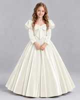 Ivory Ball Gown Girls Formal Dresses Front