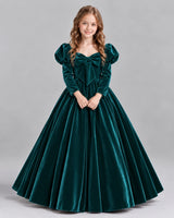 Peacock Ball Gown Girls Formal Dresses Front