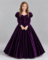 Purple Ball Gown Girls Formal Dresses Front