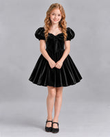 Black A-line Girls Formal Dress Front