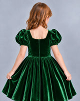 Dark Green A-line Girls Formal Dress Back_Detail [Shared]