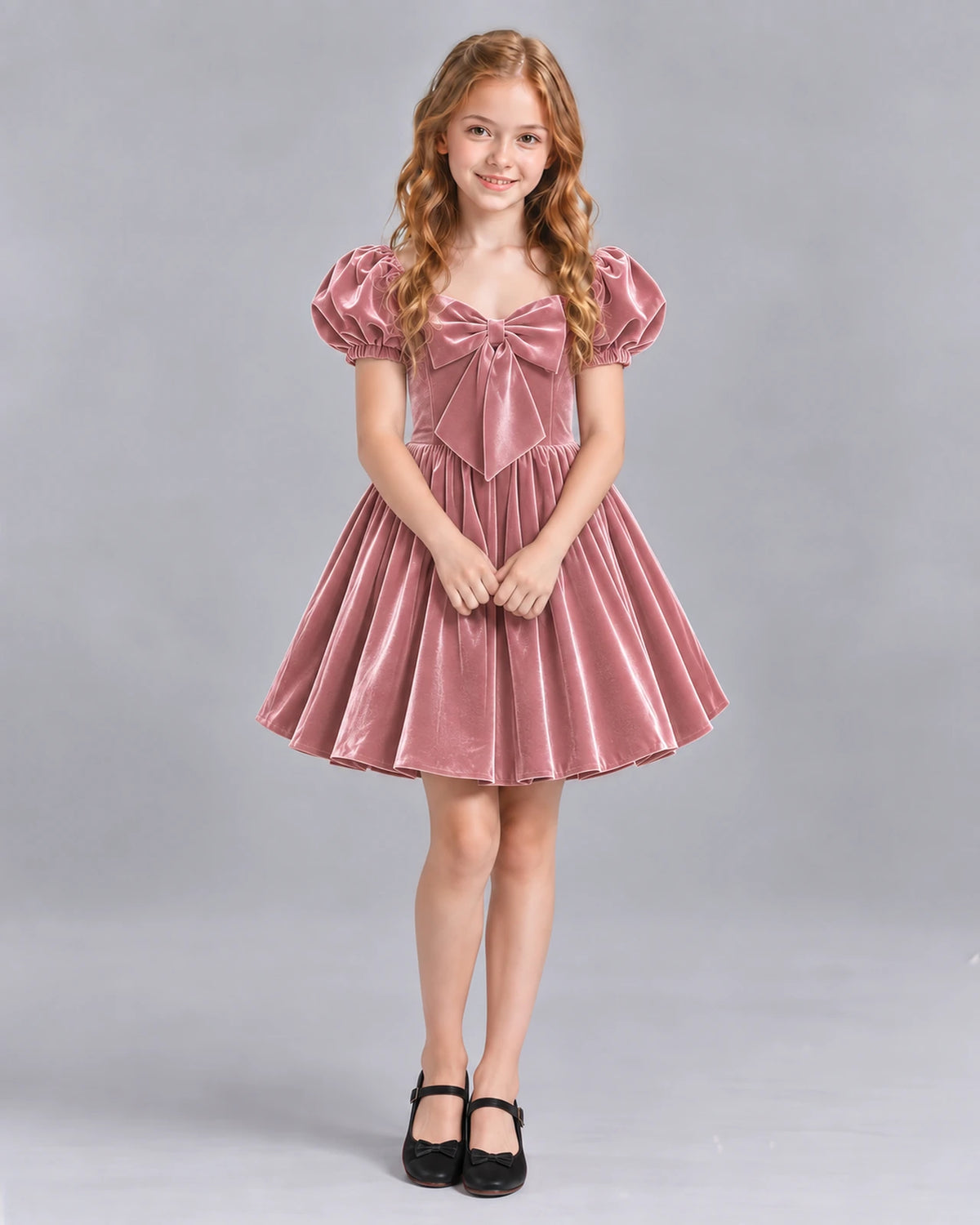 Dusty Rose A-line Girls Formal Dress Front