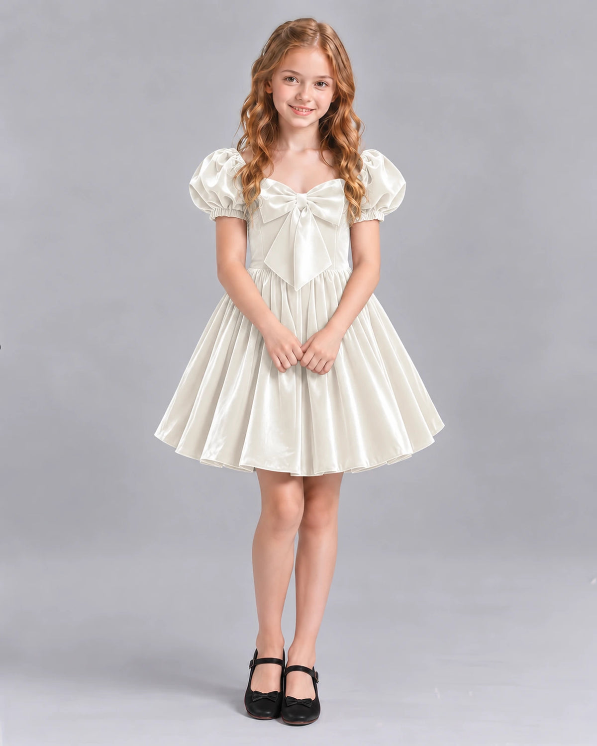 Ivory A-line Girls Formal Dress Front