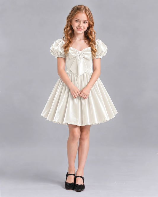 Ivory A-line Girls Formal Dress Front