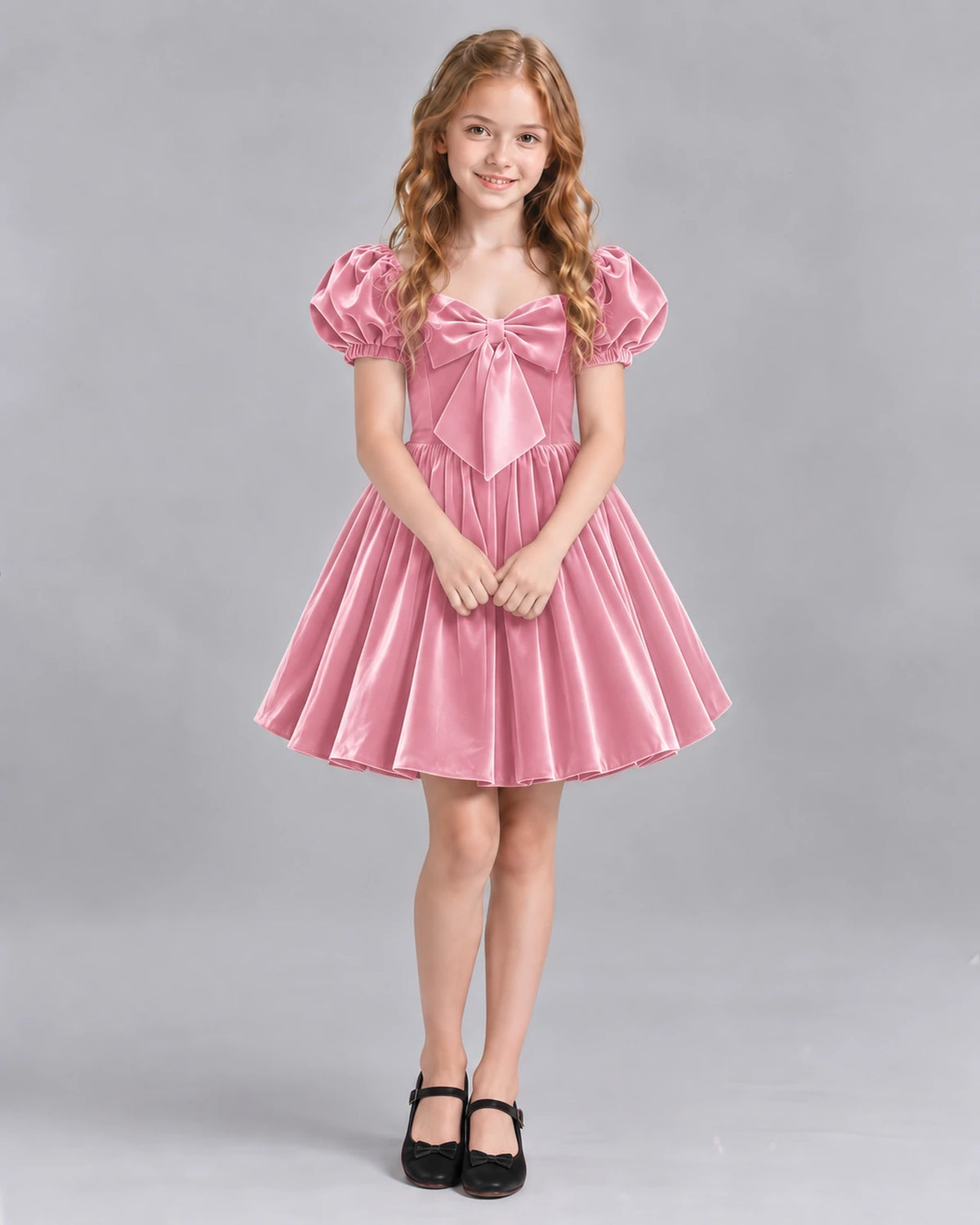 Pink A-line Girls Formal Dress Front