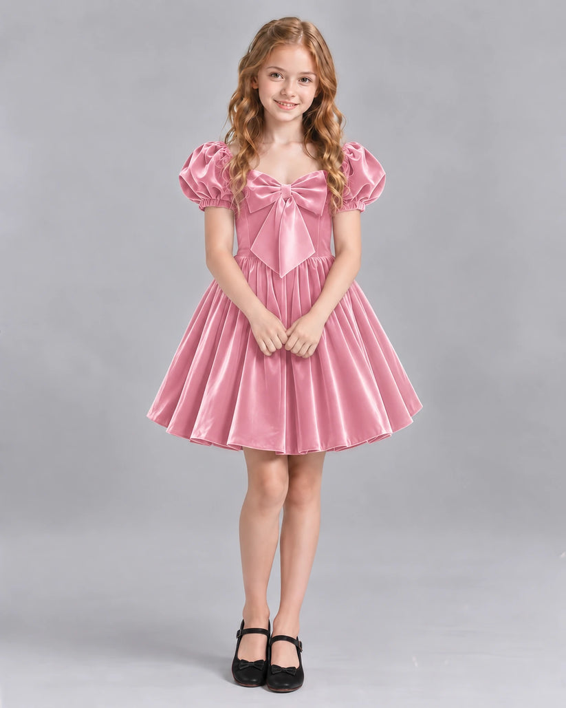 Pink A-line Girls Formal Dress Front