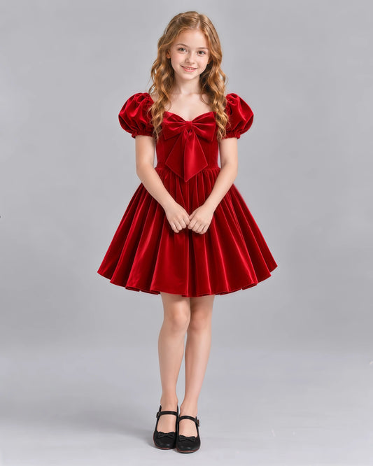 Red A-line Girls Formal Dress Front