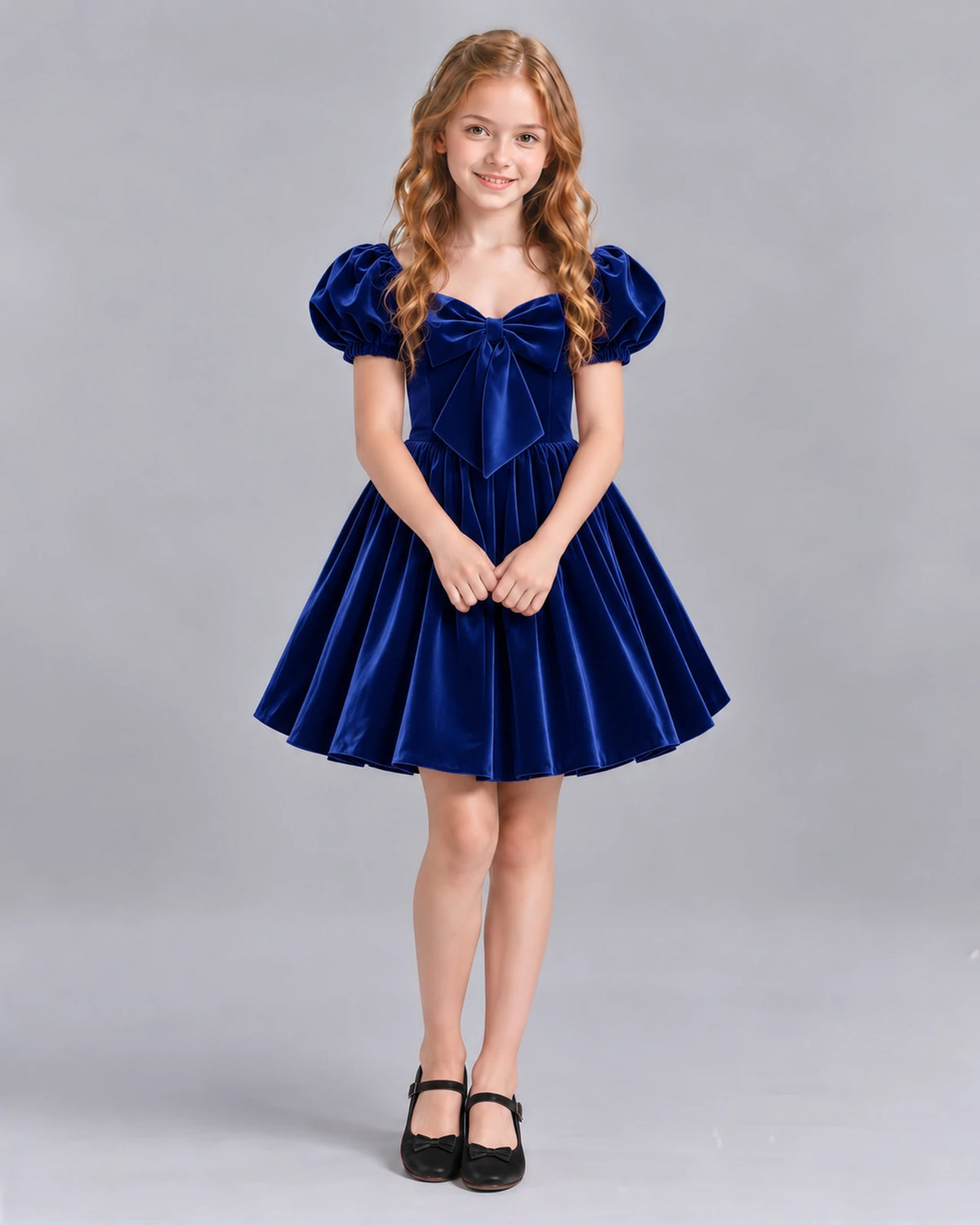 Royal Blue A-line Girls Formal Dress Front
