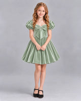 Sage Green A-line Girls Formal Dress Front