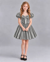 Silver A-line Girls Formal Dress Front