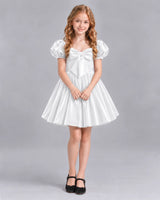 White A-line Girls Formal Dress Front