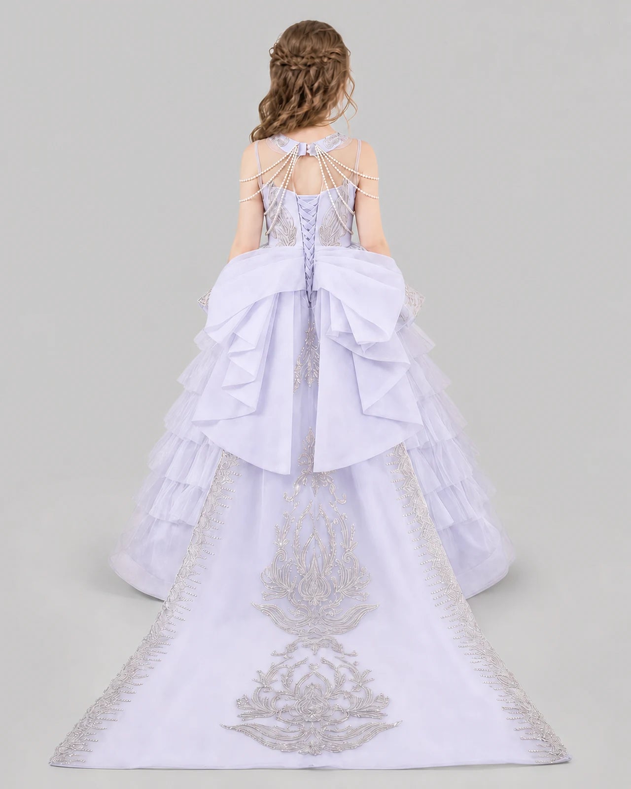 Lavender Ball Gown Girls Pageant Dresses Back