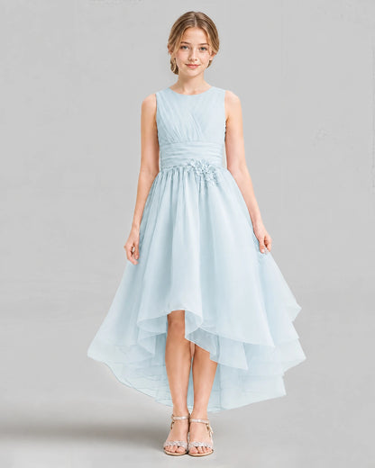 Baby Blue A-line Girls Formal Dresses Front