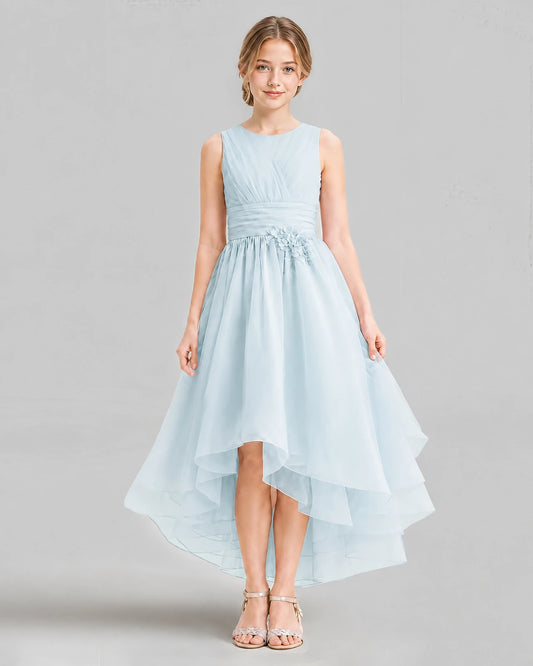 Baby Blue A-line Girls Formal Dresses Front