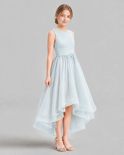 Baby Blue A-line Girls Formal Dresses Side