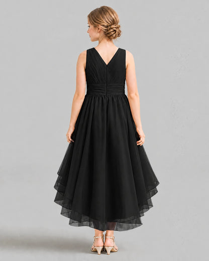 Black A-line Girls Formal Dresses Back
