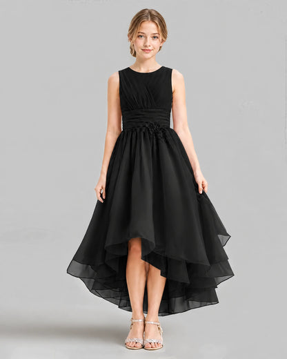 Black A-line Girls Formal Dresses Front