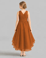 Burnt Orange A-line Girls Formal Dresses Back