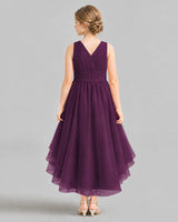 Grape A-line Girls Formal Dresses Back