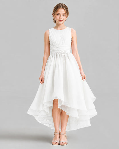 Ivory A-line Girls Formal Dresses Front