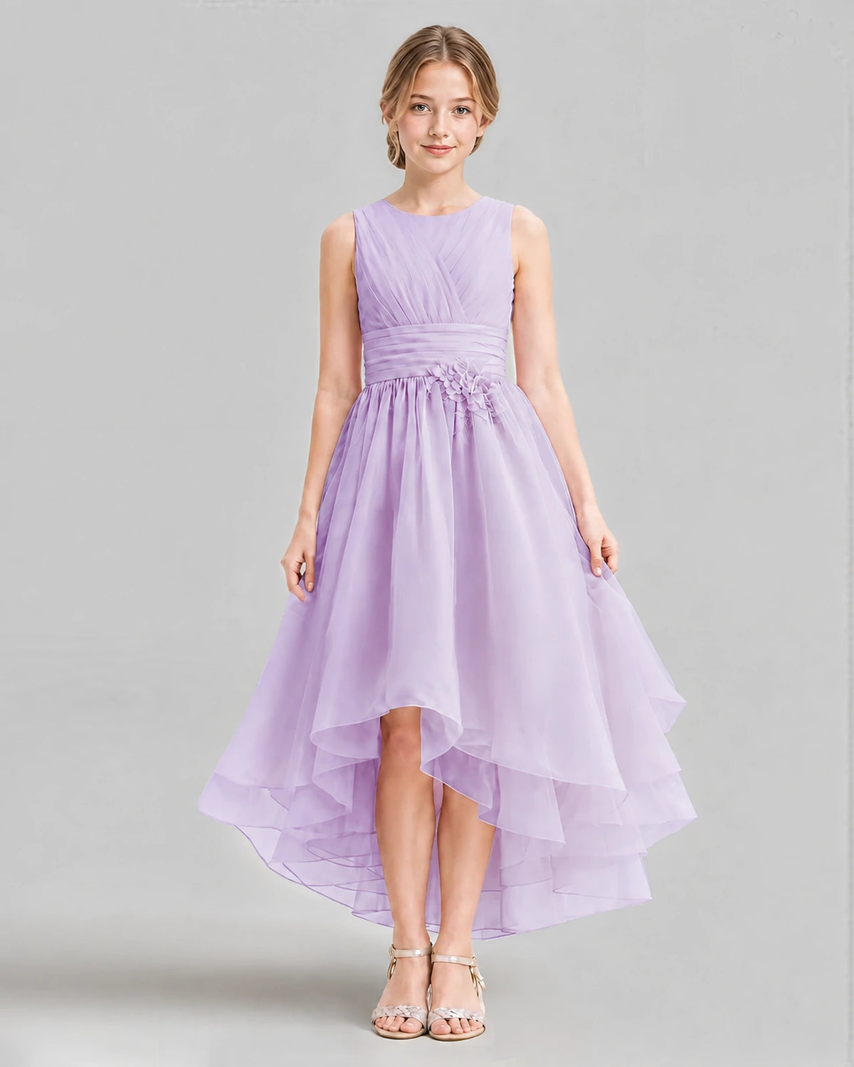 Lavender A-line Girls Formal Dresses Front