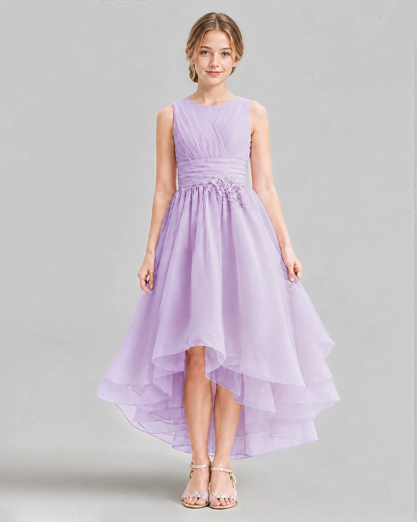 Lavender A-line Girls Formal Dresses Front