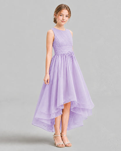 Lavender A-line Girls Formal Dresses Side