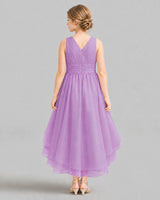 Lilac A-line Girls Formal Dresses Back
