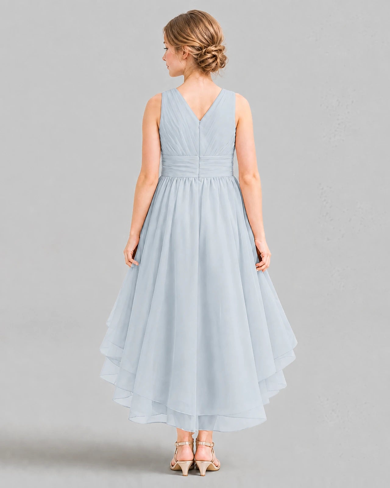Mist A-line Girls Formal Dresses Back