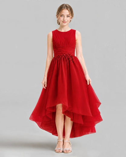 Red A-line Girls Formal Dresses Front