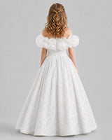 Ivory Ball Gown Girls Pageant Dresses Back
