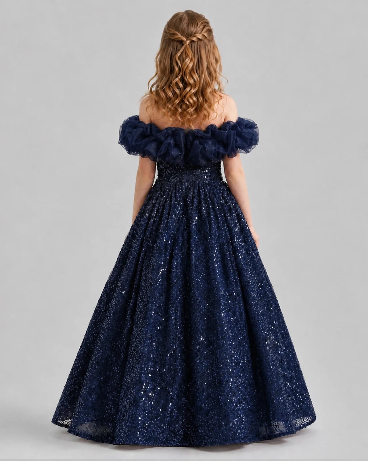 Burgundy Ball Gown Girls Pageant Dresses Back