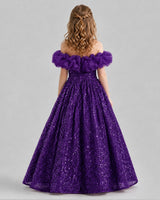 Ivory Ball Gown Girls Pageant Dresses Back