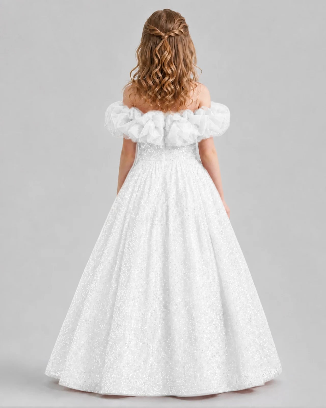 Burgundy Ball Gown Girls Pageant Dresses Back