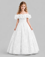 Burgundy Ball Gown Girls Pageant Dresses Front