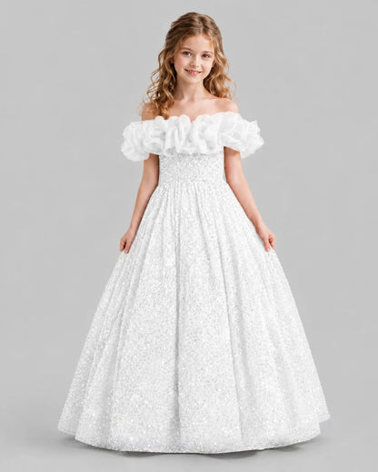 Burgundy Ball Gown Girls Pageant Dresses Front