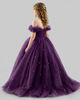Grape Ball Gown Girls Pageant Dresses Back