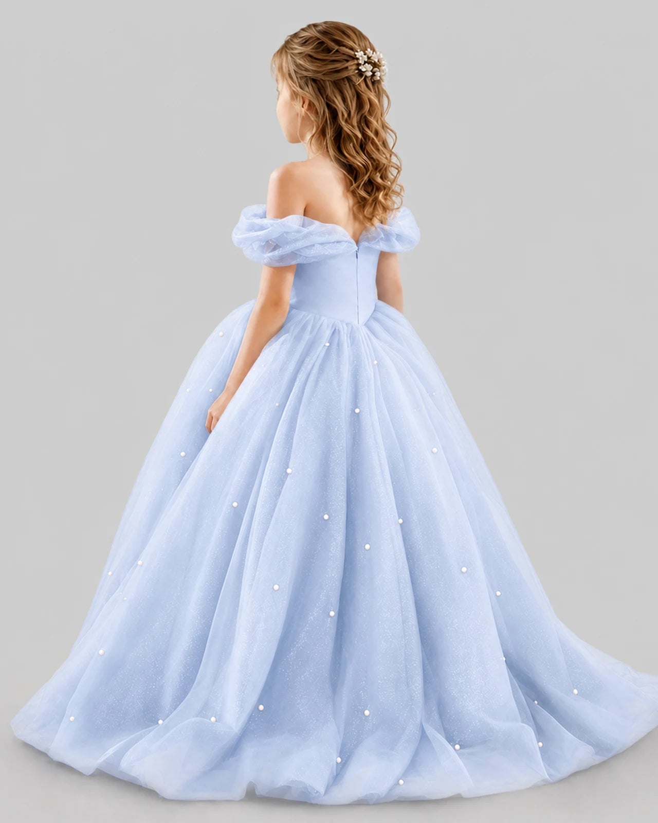 Lavender Ball Gown Girls Pageant Dresses Back