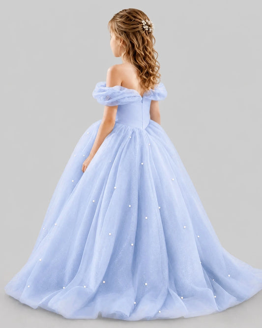 Lavender Ball Gown Girls Pageant Dresses Back