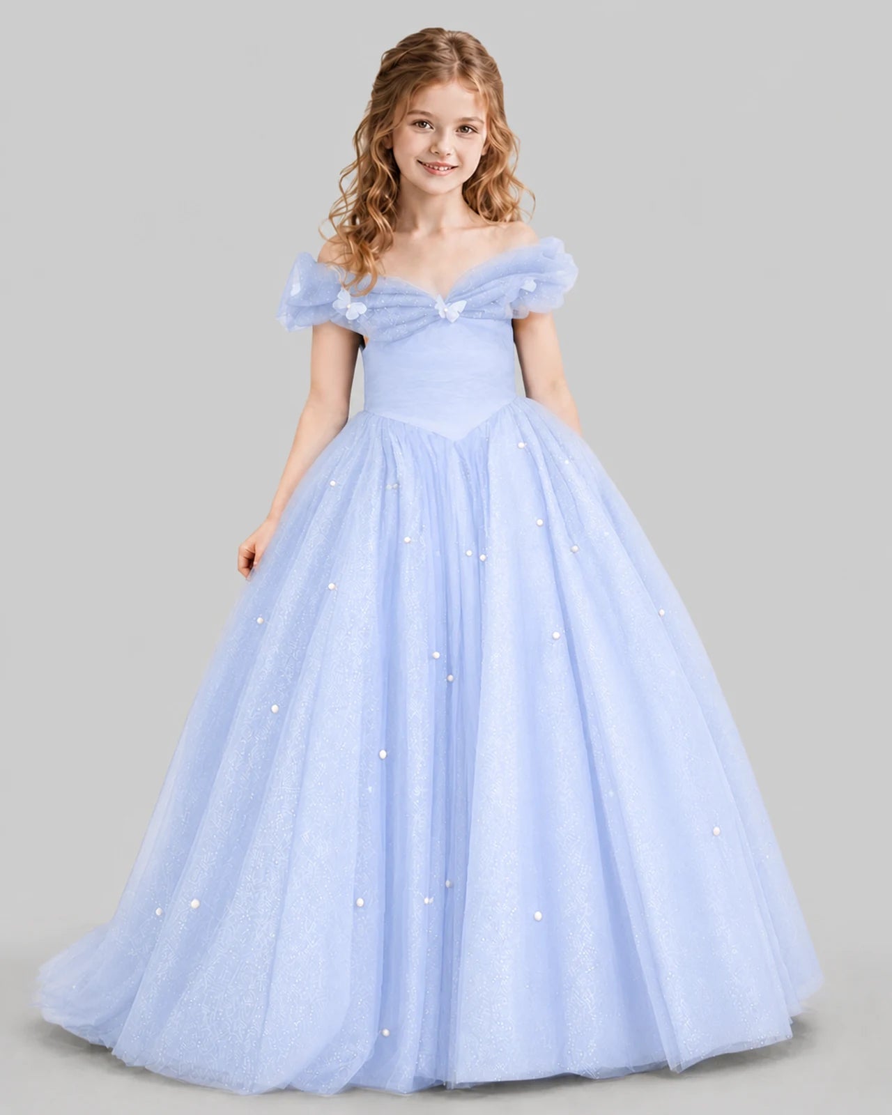 Lavender Ball Gown Girls Pageant Dresses Front