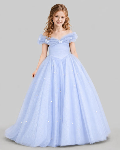 Lavender Ball Gown Girls Pageant Dresses Front