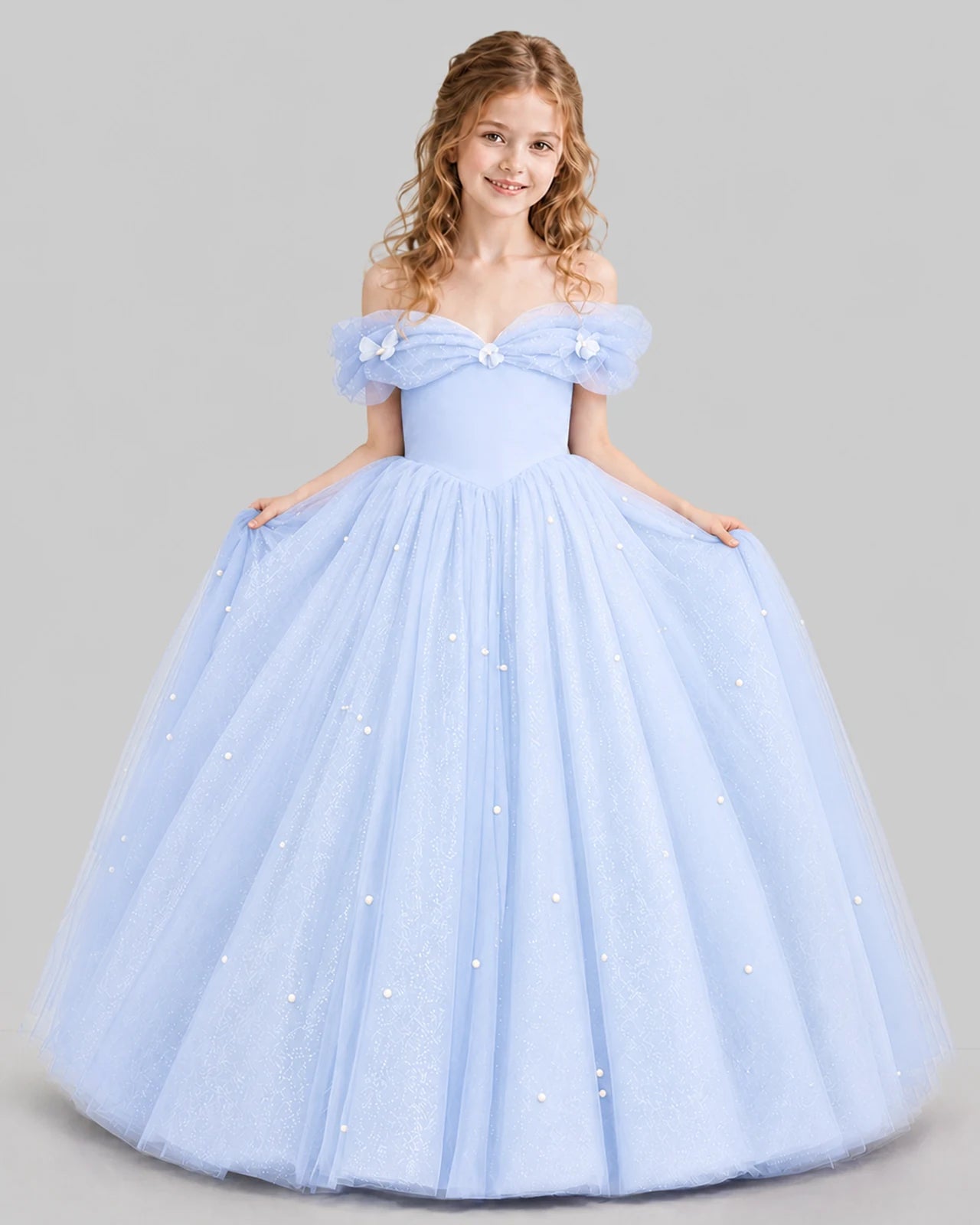 Lavender Ball Gown Girls Pageant Dresses Pose